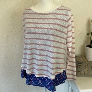 Matilda Jane Women's Sweet Indulgence Pointelle Top Sz Small Heart‎ to Heart